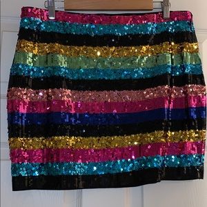 EXPRESS Mini Sequin Colorful Skirt